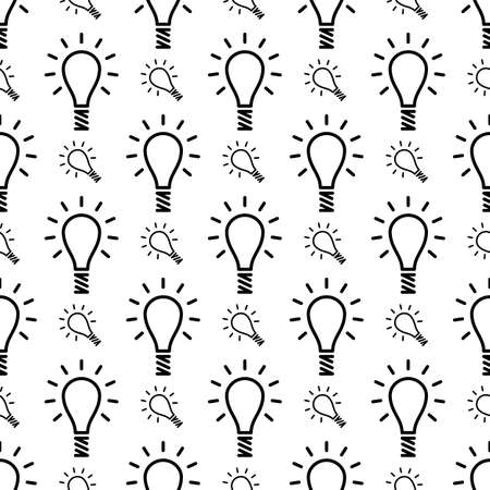 Bulb Icon Seamless Pattern Vector Art Illustrationのイラスト素材