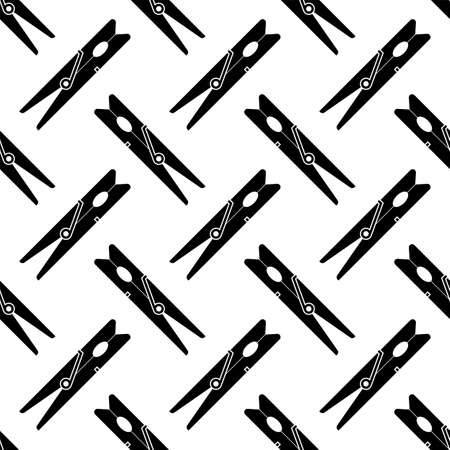 Clothes Peg Seamless Pattern, Clothespin Icon Design Vector Art Illustrationのイラスト素材