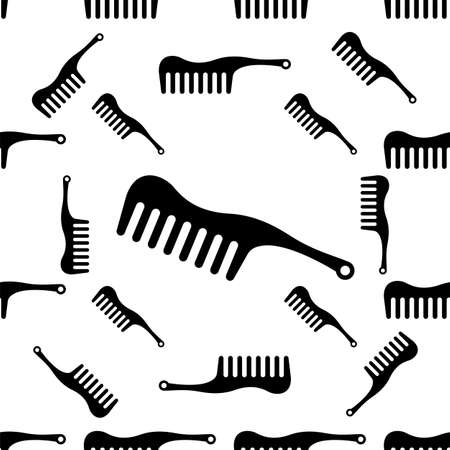 Comb Icon Seamless Pattern Vector Art Illustrationのイラスト素材