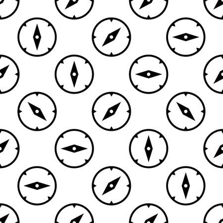 Compass Icon Seamless Pattern, Navigation Sign Vector Art Illustrationのイラスト素材