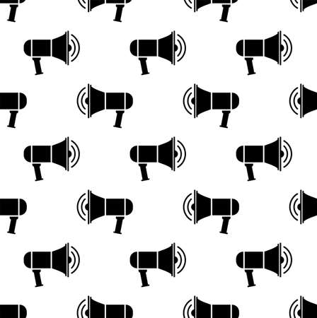 Megaphone Icon, Loudspeaker / Bullhorn Icon Seamless Pattern Vector Art Illustrationのイラスト素材