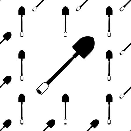 Shovel Icon, Tool Seamless Pattern Vector Art Illustrationのイラスト素材