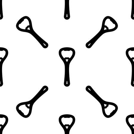 Bottle Opener Seamless Pattern, Bottle Cap Opener Vector Art Illustrationのイラスト素材