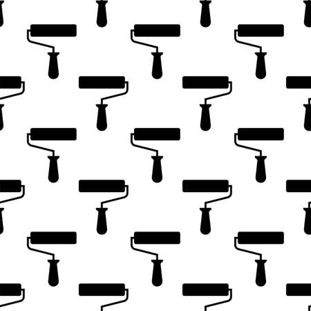 Painters Roller Brush Icon Seamless Pattern Vector Art Illustrationのイラスト素材