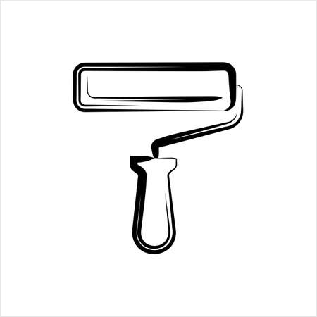 Painters Roller Brush Icon Vector Art Illustrationのイラスト素材
