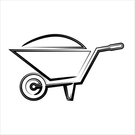 Wheelbarrow Cart, Wheelbarrow Vector Art Illustrationのイラスト素材