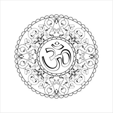 Aum (Om) The Holy Motif Design Vector Art Illustration