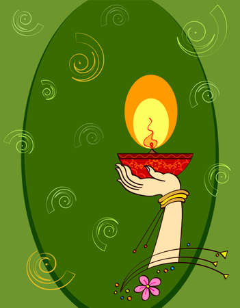 Diwali Greeting, Festival Of Light Vector Art Illustrationのイラスト素材