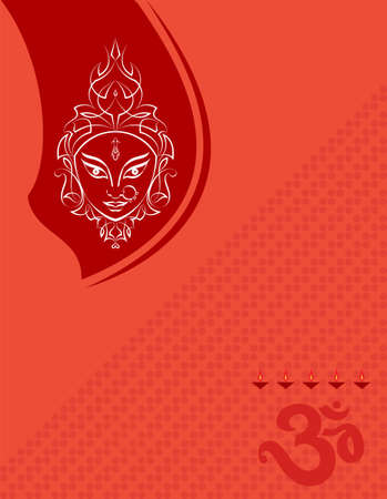 Durga Goddess Of Power, Divine Mother Of The Universe Design Vector Art Illustrationのイラスト素材
