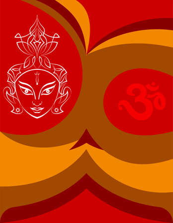 Durga Goddess Of Power, Divine Mother Of The Universe Design Vector Art Illustrationのイラスト素材