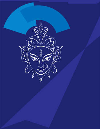 Durga Goddess Of Power, Divine Mother Of The Universe Design Vector Art Illustrationのイラスト素材