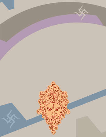 Durga Goddess Of Power, Divine Mother Of The Universe Design Vector Art Illustrationのイラスト素材