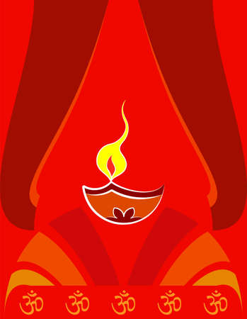 Diwali Greeting, Festival Of Light Vector Art Illustrationのイラスト素材