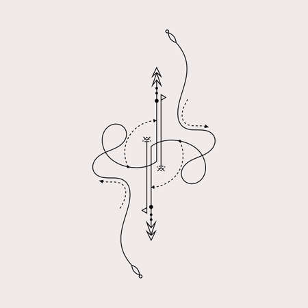 Line Dot Tattoo Design Vector Art Illustrationのイラスト素材
