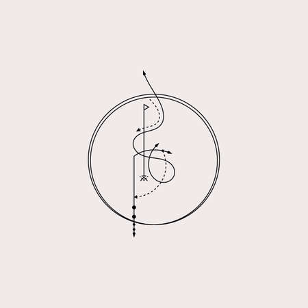 Line Dot Tattoo Design Vector Art Illustrationのイラスト素材