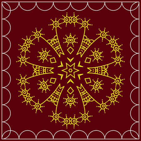 Folk, Tribal Design, Motif, Wall Painting Vector Artのイラスト素材