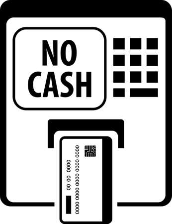 No Cash In ATM Vector Illustrationのイラスト素材