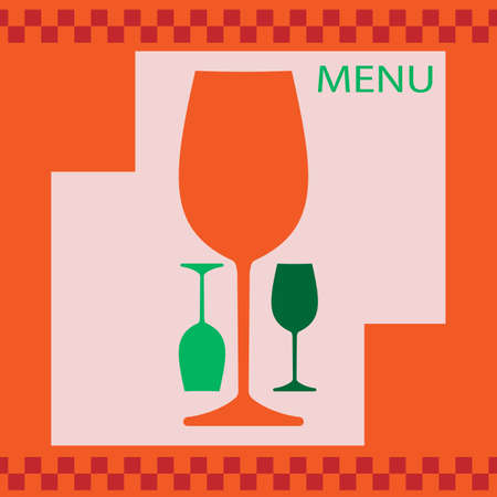 Wine Menu Card Design Template Vector Illustrationのイラスト素材