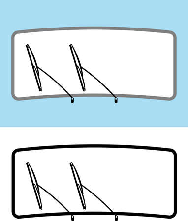Windshield with Wipers Vector Illustrationのイラスト素材
