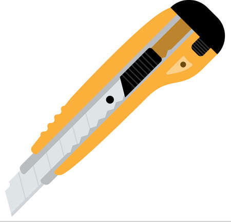 Retractable Razor Paper Cutter Knife Icon Vector Illustrationのイラスト素材