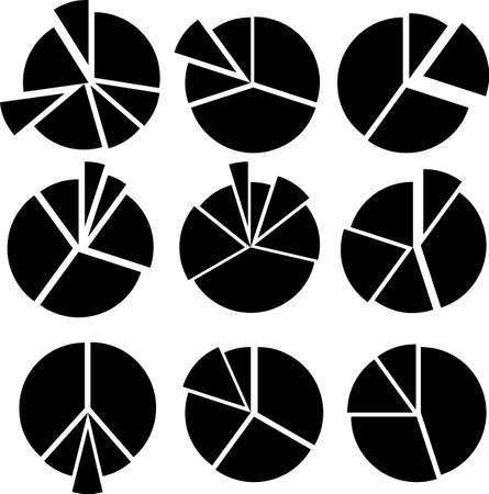 Pie Chart Icon Set Vector Illustrationのイラスト素材