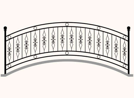 Arch Bridge Railing Vector Illustrationのイラスト素材