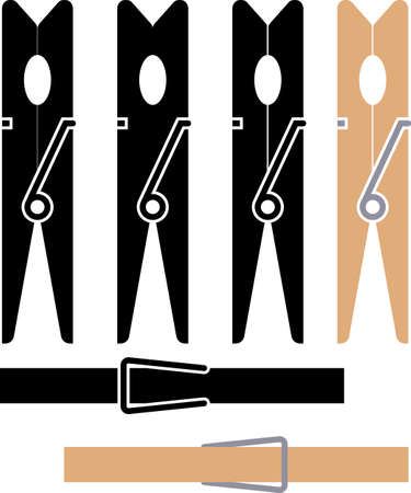 Clothes Peg Icon Vector Illustrationのイラスト素材
