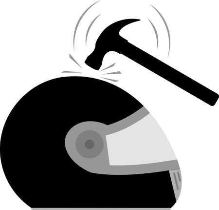 Hammer Strike On Helmet Vector Illustrationのイラスト素材
