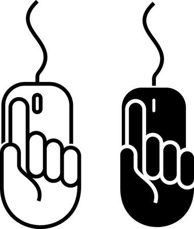 Hand on mouse Computer Mouse Icon Vector Illustrationのイラスト素材
