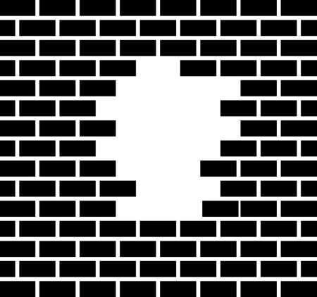 Hole In Brick Wall Vector Illustrationのイラスト素材