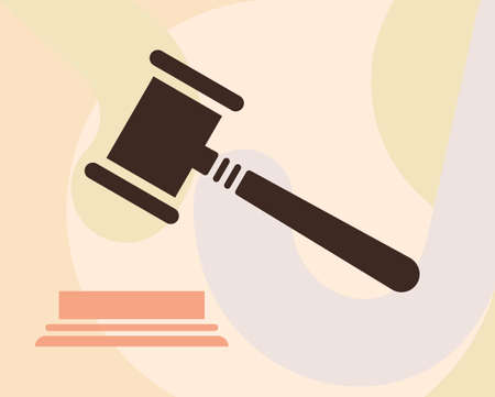 Judge Gavel Anvil Icon Vector Illustrationのイラスト素材