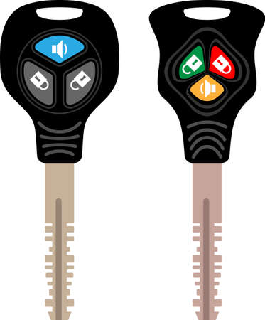 Car Key with Alarm Vector Illustrationのイラスト素材