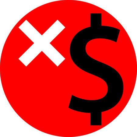 No Cash Dollar Icon Vector Illustration