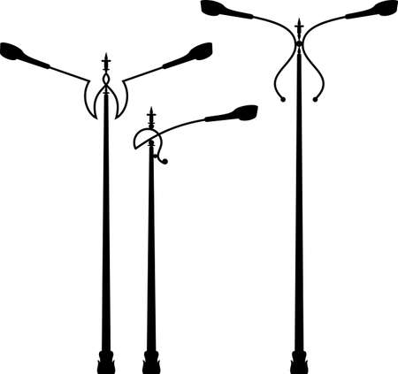Street Light Icon, Silhouette Vector Illustrationのイラスト素材
