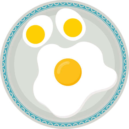 Boiled Eggs In Plate Vector Illustrationのイラスト素材