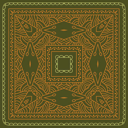 Folk Traditional, Tribal Design, Motif, Wall Painting Vector Illustrationのイラスト素材