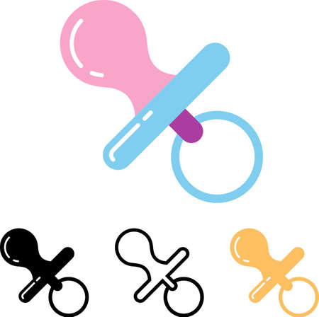 Baby Pacifier, Nipple Vector Illustrationのイラスト素材