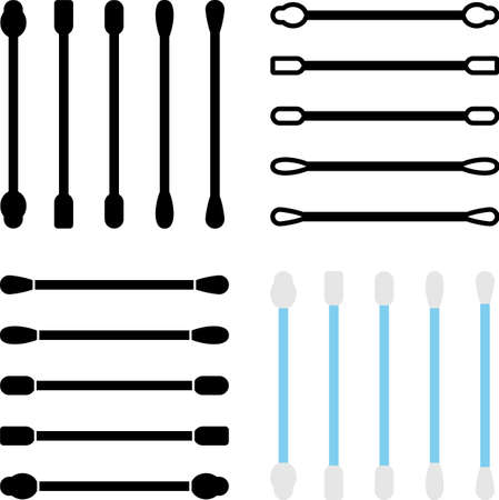 Cotton Swab, Cotton Bud Icon Vector Illustrationのイラスト素材