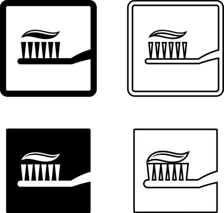 Toothpaste Toothbrush Icon Vector Illustrationのイラスト素材