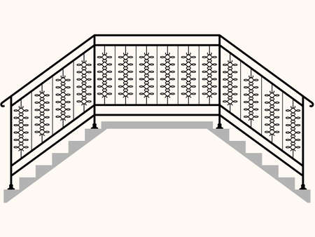 Bridge Railing Vector Illustrationのイラスト素材