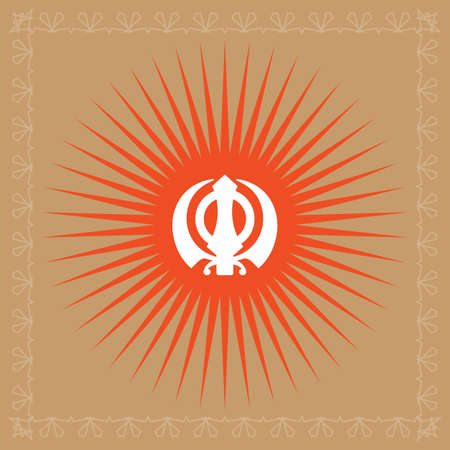 Ek Onkar, Khanda The Holy Motif Vector Illustrationのイラスト素材