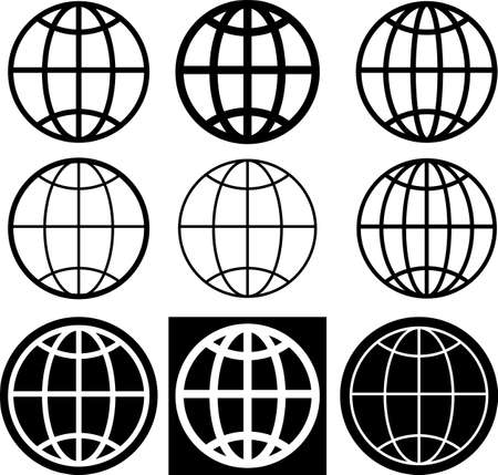 Globe Icon, Globe Symbol Vector Illustrationのイラスト素材