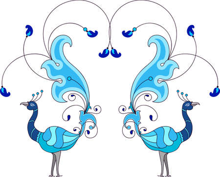 Peacock Artistic Hand Drawn Vector Artのイラスト素材