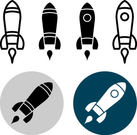 Rocket Launch Icon Vector Illustrationのイラスト素材