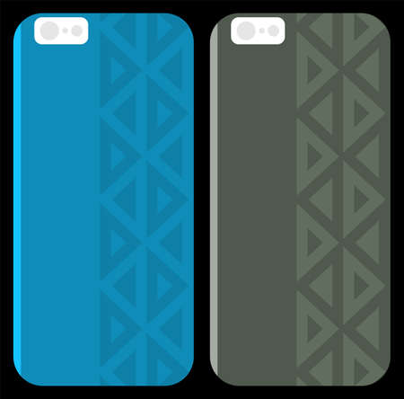 Smartphone Case, Mobile Back Cover Design Halftone Vector Illustrationのイラスト素材