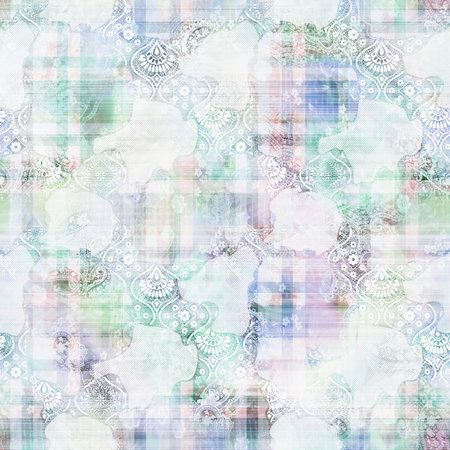 Seamless pattern glitch design. Cyberpunk background Digital gradient printの写真素材