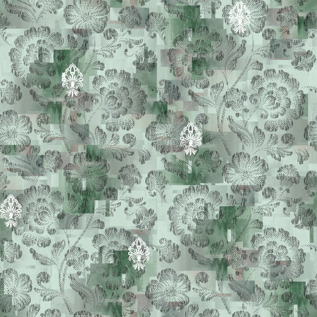 Seamless vector pattern with hand drawn zigzag stripes.の写真素材