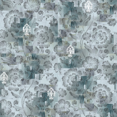 Seamless vector pattern with hand drawn zigzag stripes.の写真素材