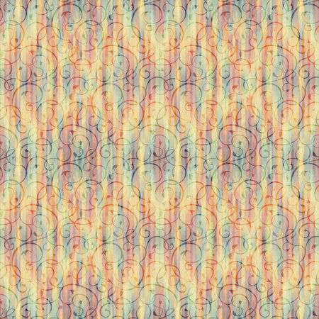 Seamless pattern with abstract ethnic ornament on old paper texture.の写真素材