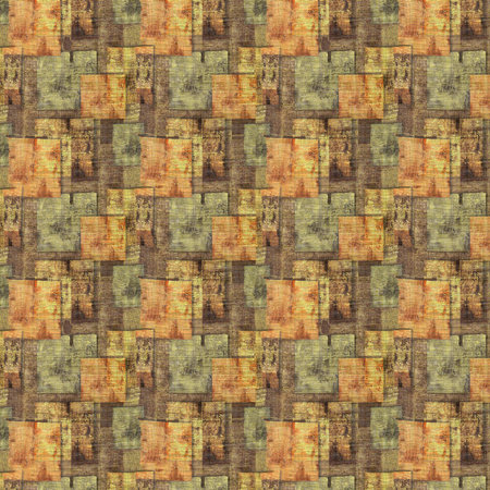Seamless pattern with abstract ethnic ornament on old paper texture.の写真素材